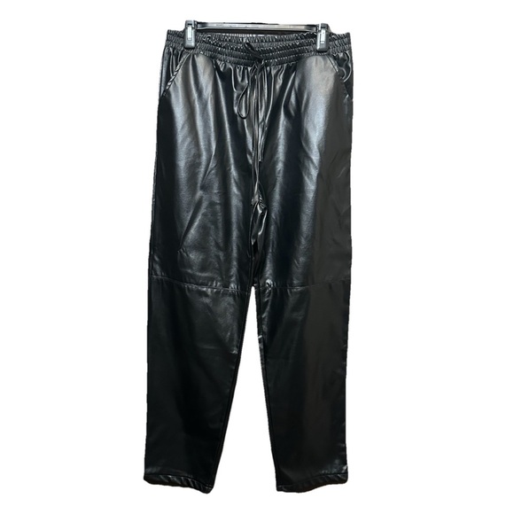Cinnie Other - Women Black Faux Leather Joggers